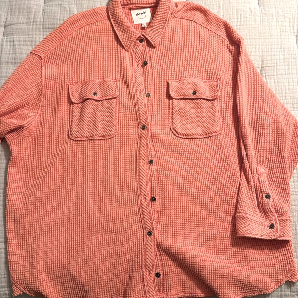 Aerie oversized waffle shirt
